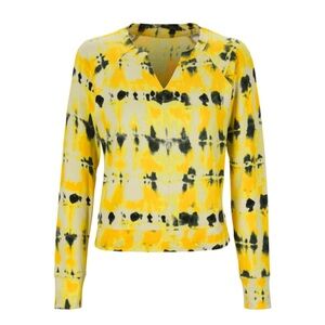 Cabi Atomic Sweatshirt Yellow & Black Tie-Dye Women's Long Sleeve